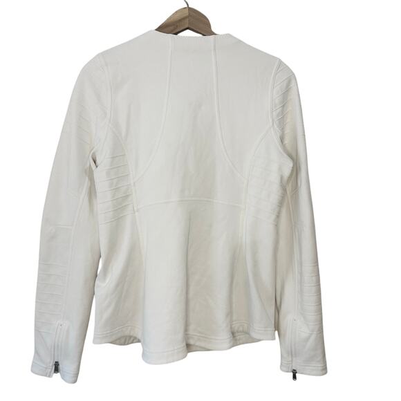 Athleta Magnolia White Moto Jacket Full Zip Fleece Lining Women's Size M - Picture 5 of 15